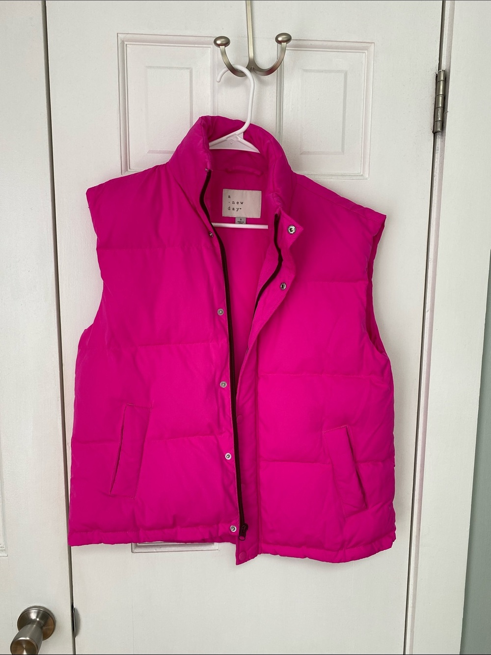 a new day Hot Pink Puffer Vest